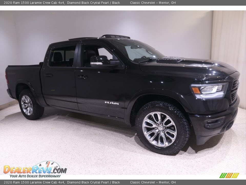 2020 Ram 1500 Laramie Crew Cab 4x4 Diamond Black Crystal Pearl / Black Photo #1