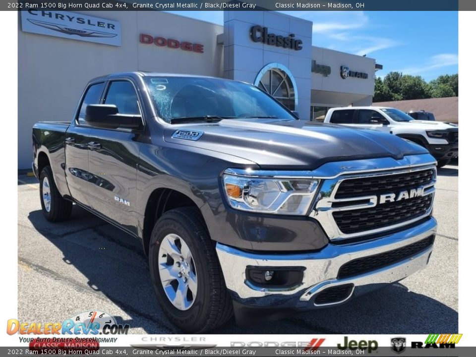 2022 Ram 1500 Big Horn Quad Cab 4x4 Granite Crystal Metallic / Black/Diesel Gray Photo #1