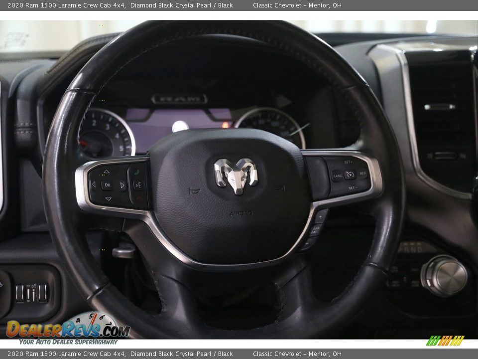 2020 Ram 1500 Laramie Crew Cab 4x4 Diamond Black Crystal Pearl / Black Photo #7