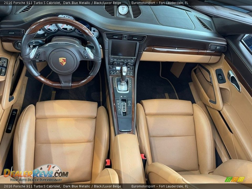 Black/Luxor Beige Interior - 2016 Porsche 911 Turbo S Cabriolet Photo #22