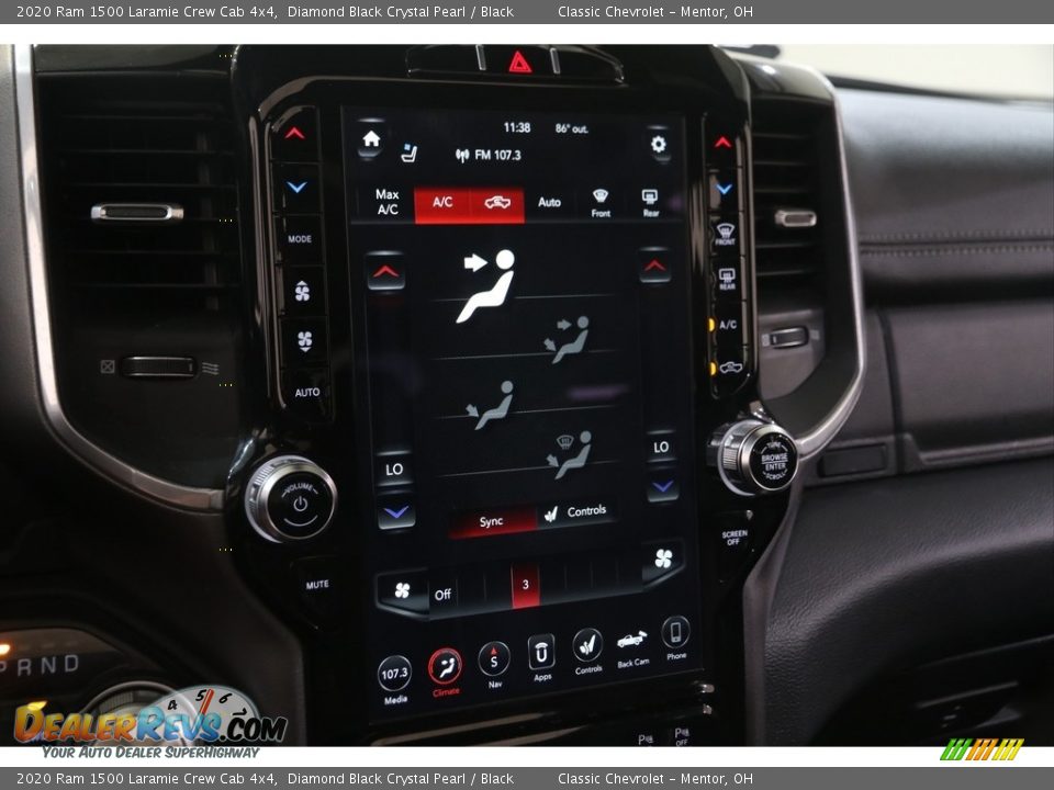 2020 Ram 1500 Laramie Crew Cab 4x4 Diamond Black Crystal Pearl / Black Photo #11
