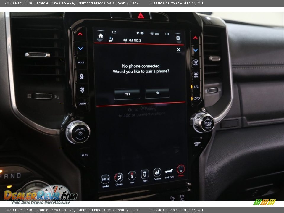 2020 Ram 1500 Laramie Crew Cab 4x4 Diamond Black Crystal Pearl / Black Photo #13