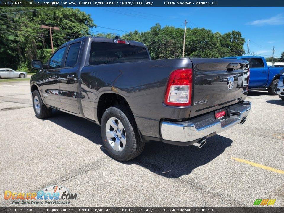 2022 Ram 1500 Big Horn Quad Cab 4x4 Granite Crystal Metallic / Black/Diesel Gray Photo #9