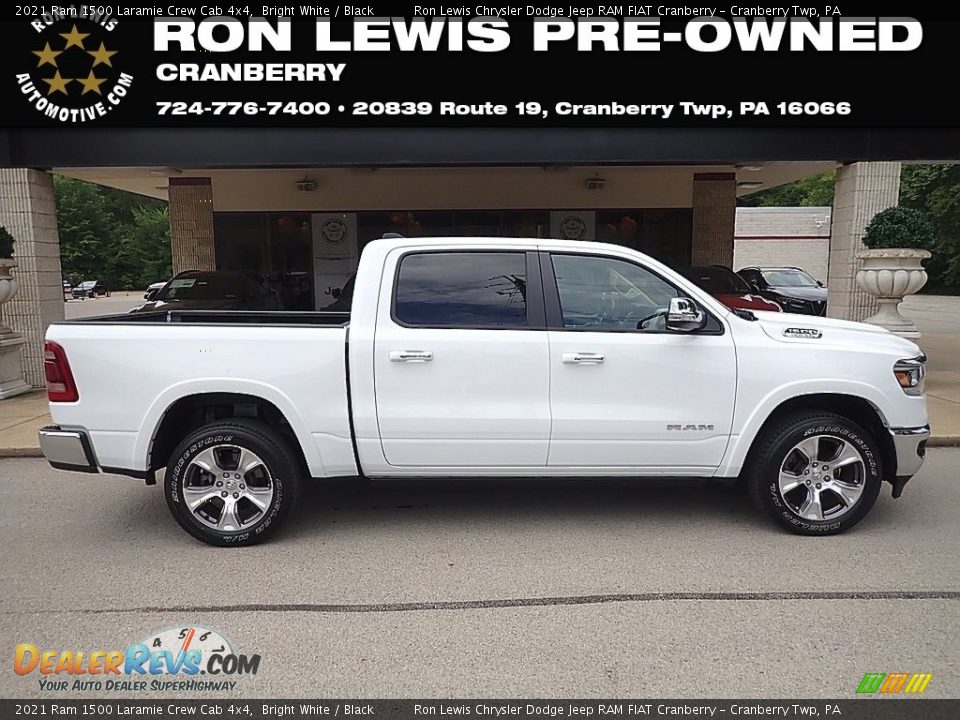 2021 Ram 1500 Laramie Crew Cab 4x4 Bright White / Black Photo #1