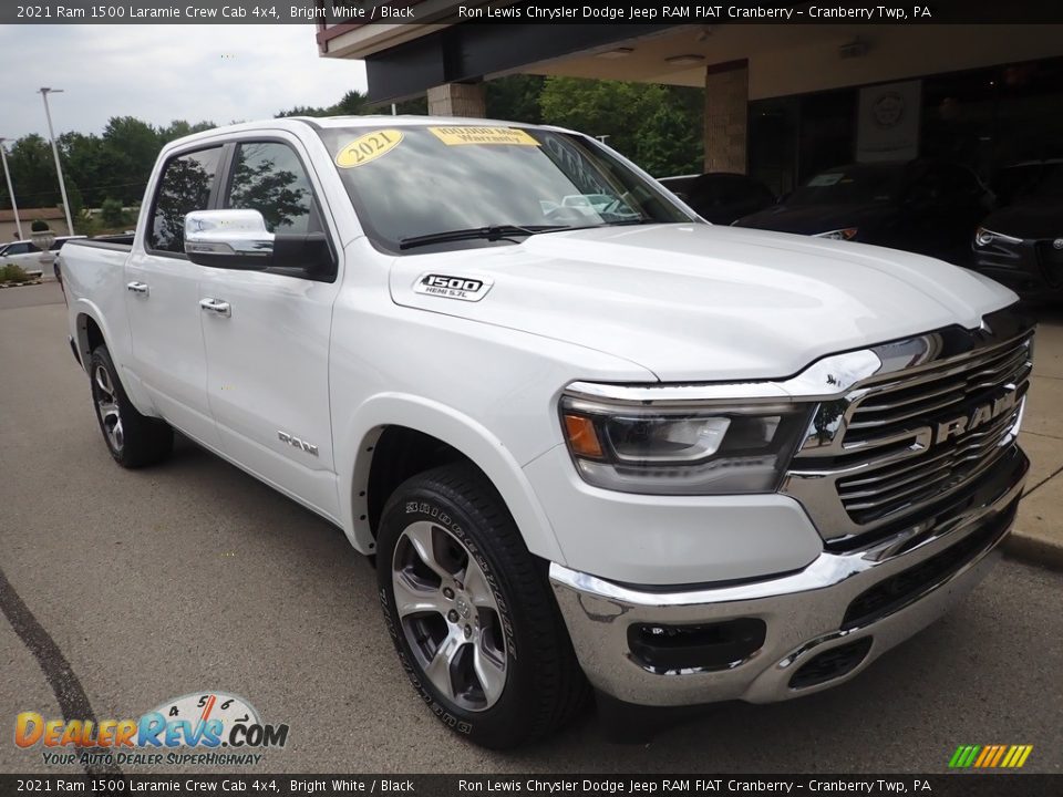 2021 Ram 1500 Laramie Crew Cab 4x4 Bright White / Black Photo #2