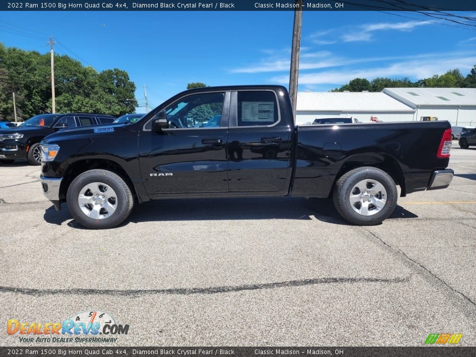 2022 Ram 1500 Big Horn Quad Cab 4x4 Diamond Black Crystal Pearl / Black Photo #8