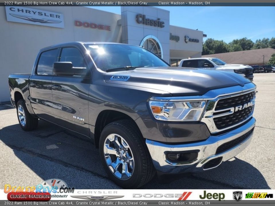 2022 Ram 1500 Big Horn Crew Cab 4x4 Granite Crystal Metallic / Black/Diesel Gray Photo #1