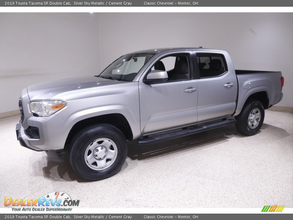 2019 Toyota Tacoma SR Double Cab Silver Sky Metallic / Cement Gray Photo #3