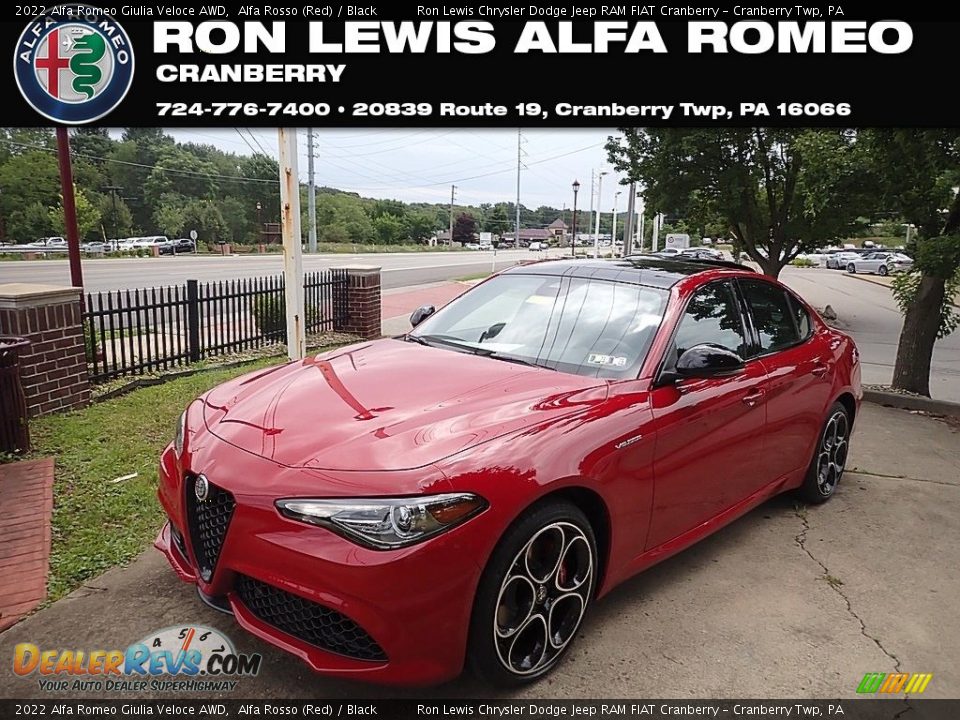 2022 Alfa Romeo Giulia Veloce AWD Alfa Rosso (Red) / Black Photo #1