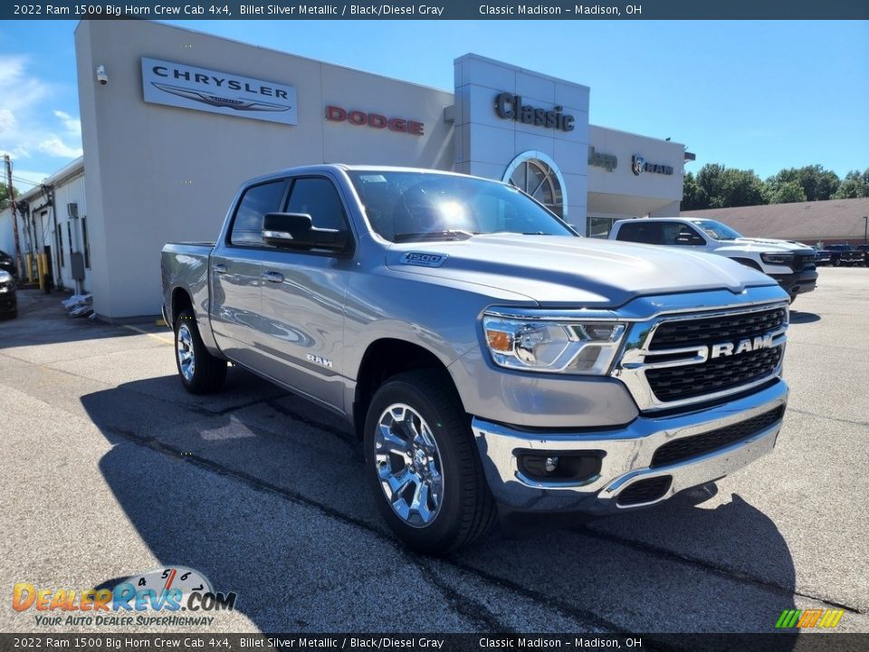 2022 Ram 1500 Big Horn Crew Cab 4x4 Billet Silver Metallic / Black/Diesel Gray Photo #1