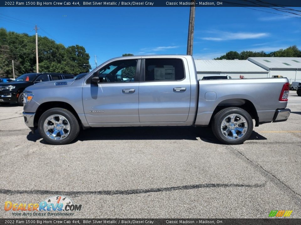 2022 Ram 1500 Big Horn Crew Cab 4x4 Billet Silver Metallic / Black/Diesel Gray Photo #8
