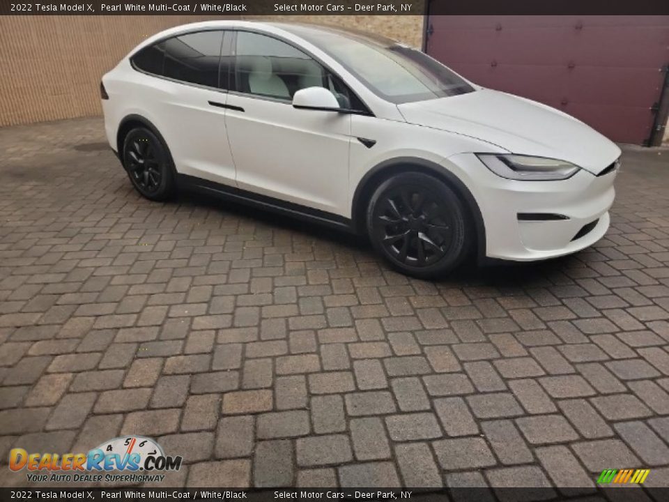 2022 Tesla Model X Pearl White Multi-Coat / White/Black Photo #3