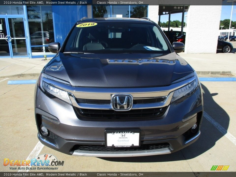 2019 Honda Pilot Elite AWD Modern Steel Metallic / Black Photo #2