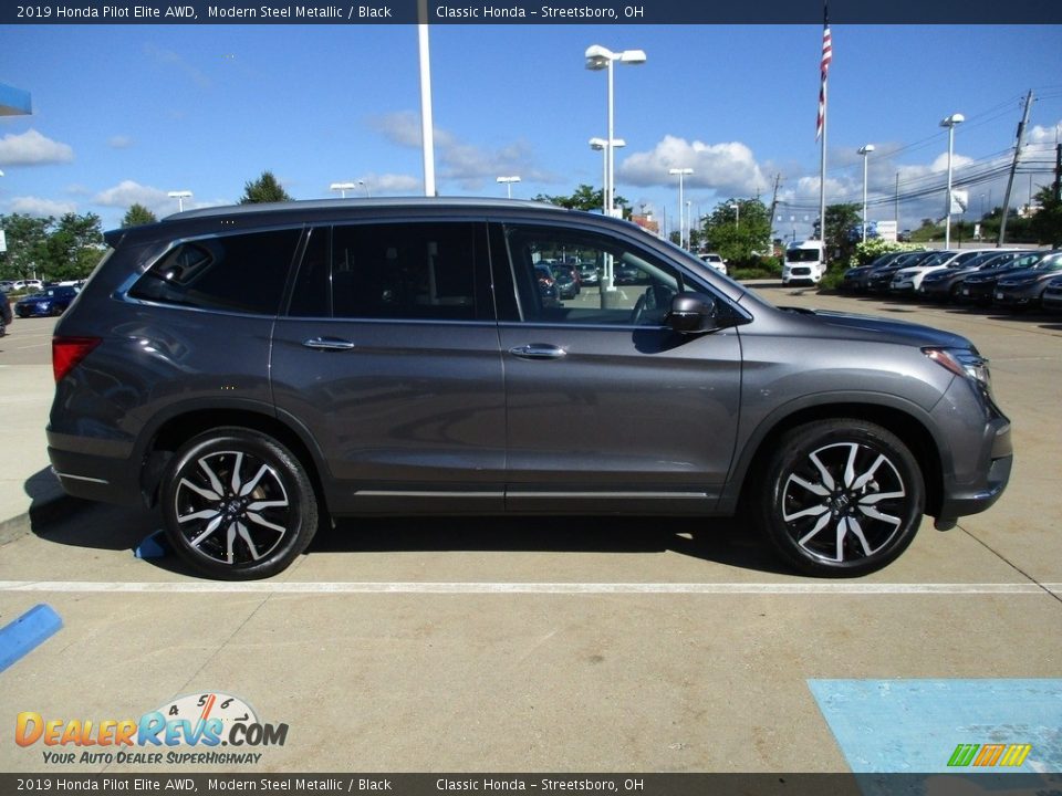 2019 Honda Pilot Elite AWD Modern Steel Metallic / Black Photo #4