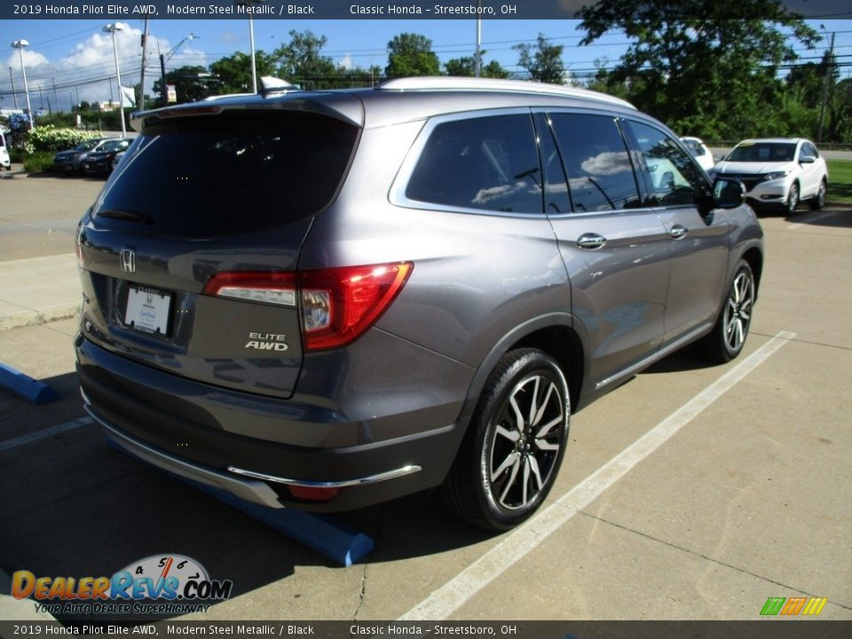 2019 Honda Pilot Elite AWD Modern Steel Metallic / Black Photo #7