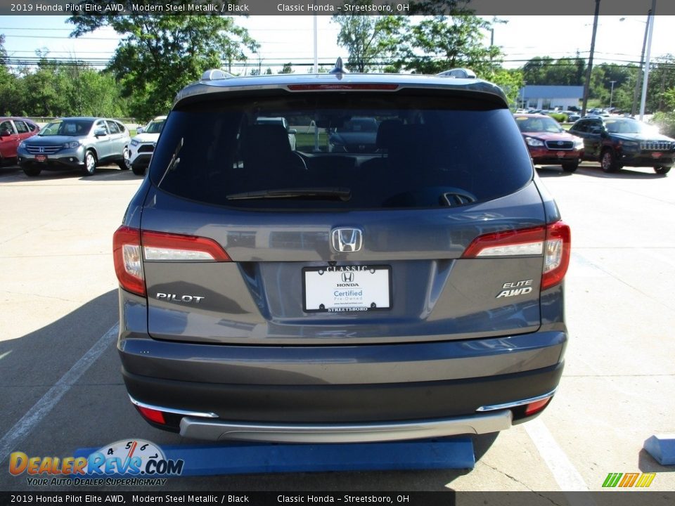 2019 Honda Pilot Elite AWD Modern Steel Metallic / Black Photo #8