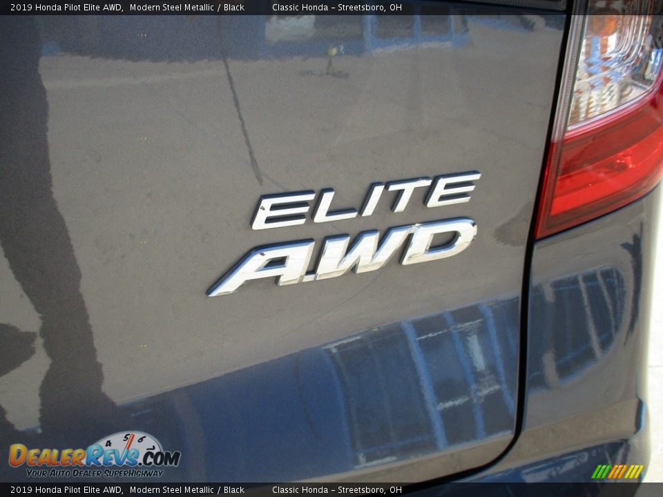 2019 Honda Pilot Elite AWD Modern Steel Metallic / Black Photo #9