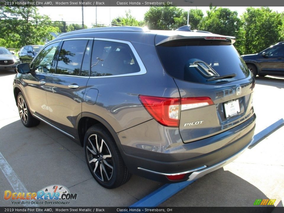 2019 Honda Pilot Elite AWD Modern Steel Metallic / Black Photo #10