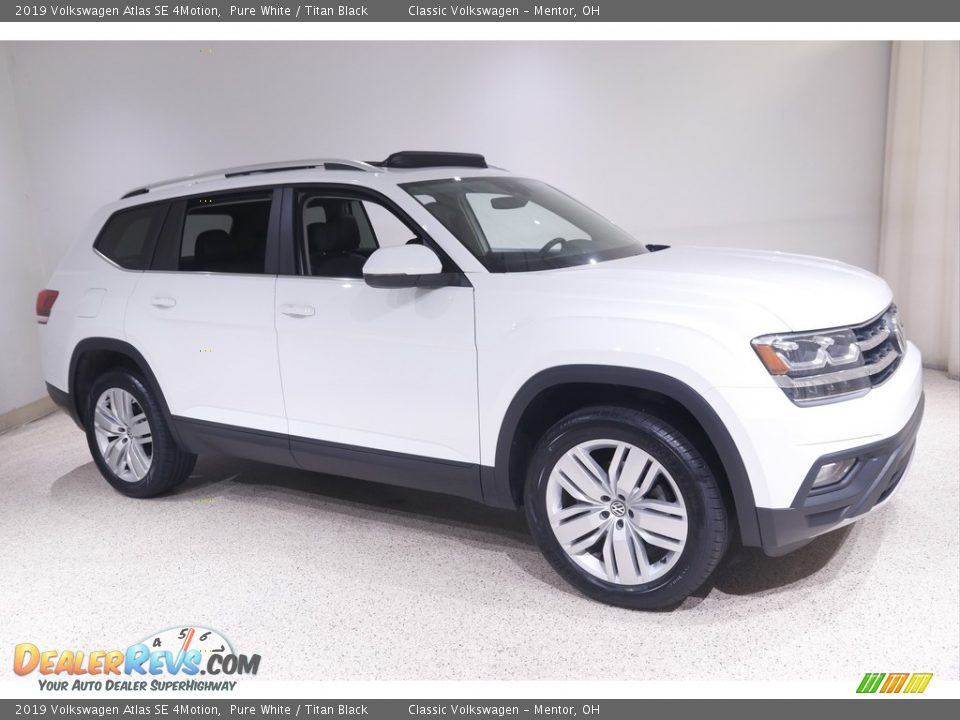 2019 Volkswagen Atlas SE 4Motion Pure White / Titan Black Photo #1