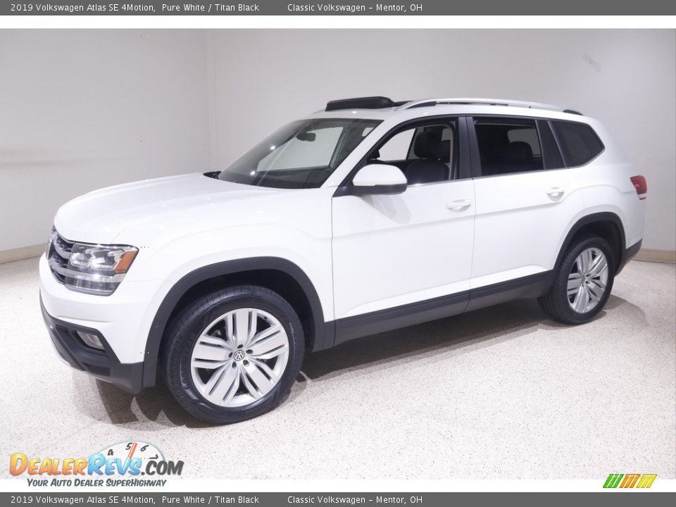 2019 Volkswagen Atlas SE 4Motion Pure White / Titan Black Photo #3
