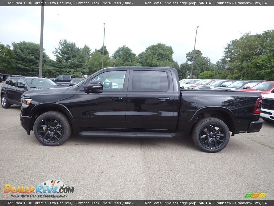 Diamond Black Crystal Pearl 2022 Ram 1500 Laramie Crew Cab 4x4 Photo #2