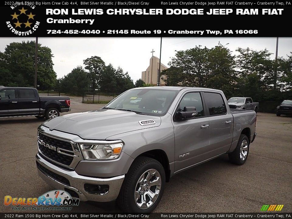 2022 Ram 1500 Big Horn Crew Cab 4x4 Billet Silver Metallic / Black/Diesel Gray Photo #1