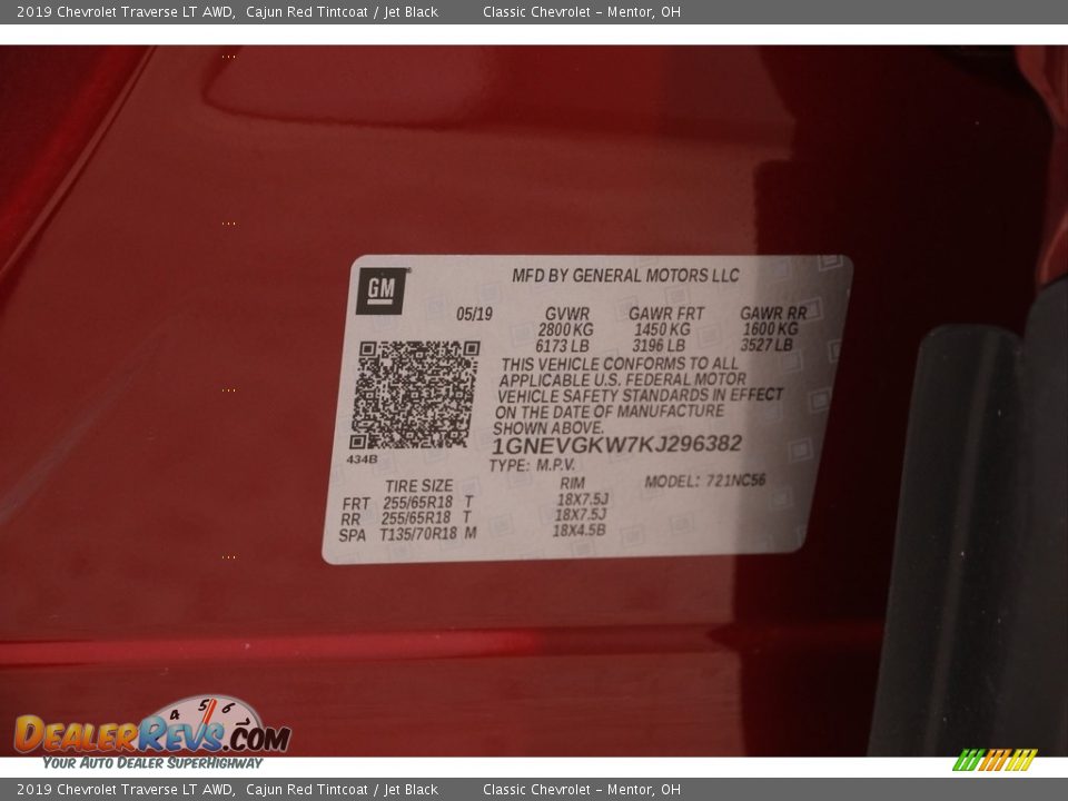 2019 Chevrolet Traverse LT AWD Cajun Red Tintcoat / Jet Black Photo #23