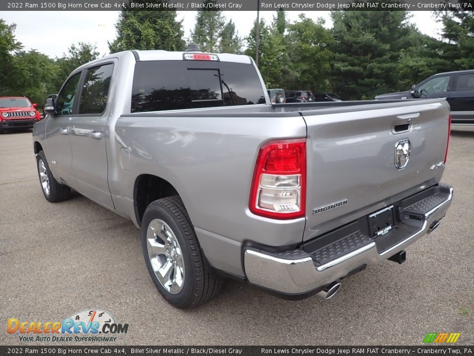 2022 Ram 1500 Big Horn Crew Cab 4x4 Billet Silver Metallic / Black/Diesel Gray Photo #3