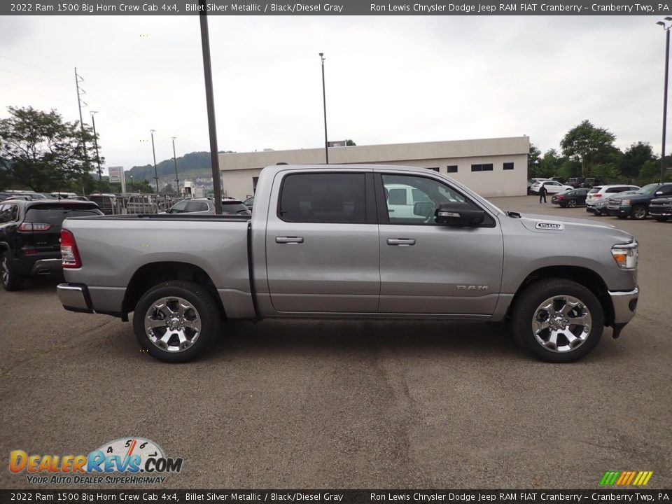 2022 Ram 1500 Big Horn Crew Cab 4x4 Billet Silver Metallic / Black/Diesel Gray Photo #6