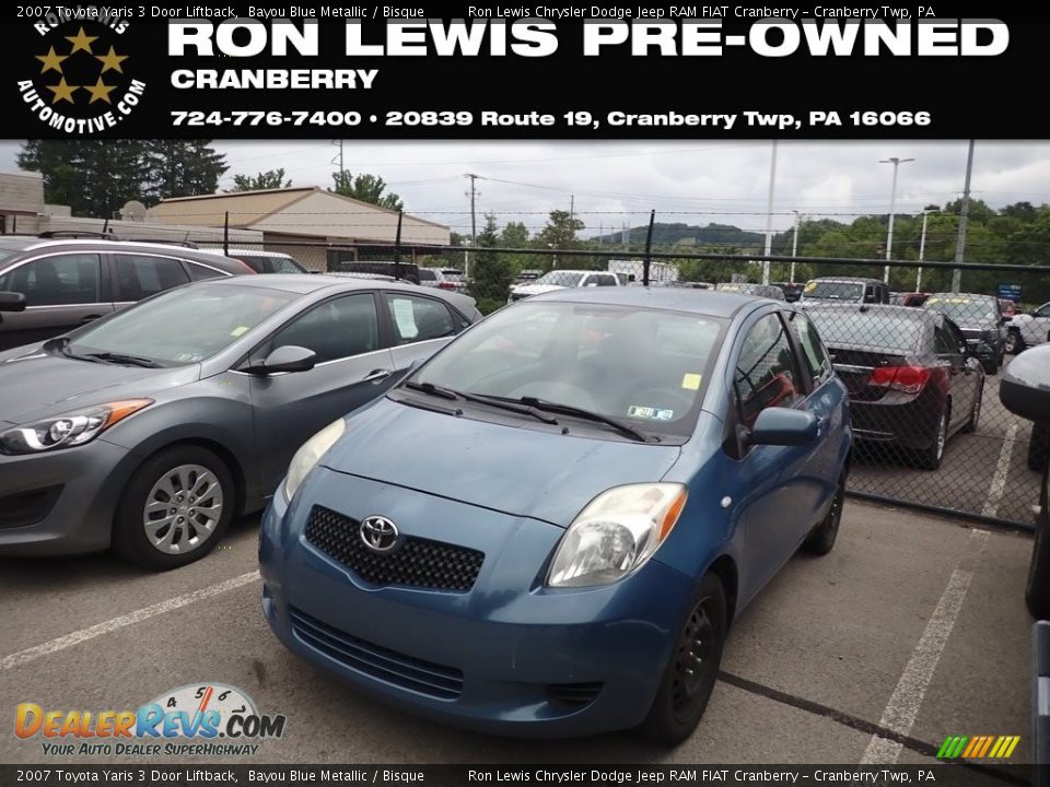 2007 Toyota Yaris 3 Door Liftback Bayou Blue Metallic / Bisque Photo #1