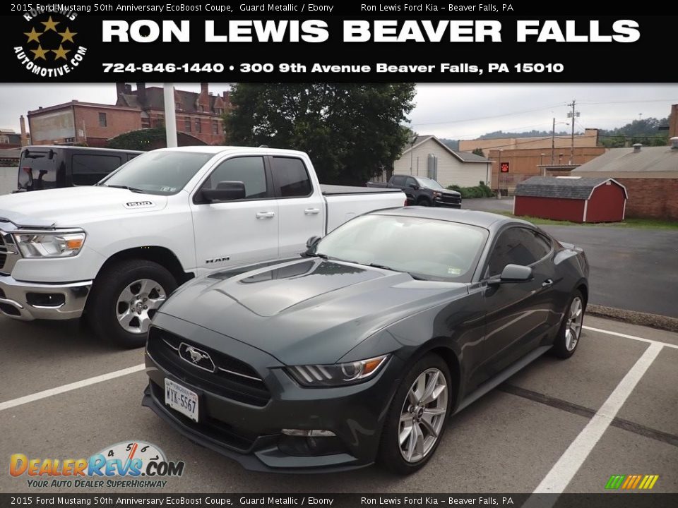2015 Ford Mustang 50th Anniversary EcoBoost Coupe Guard Metallic / Ebony Photo #1