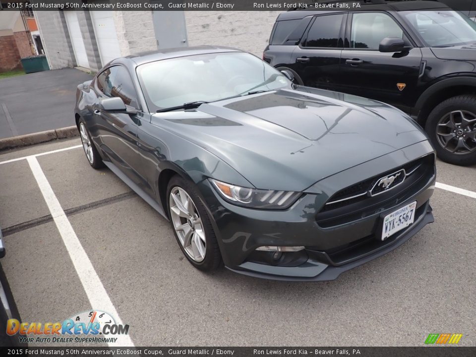 2015 Ford Mustang 50th Anniversary EcoBoost Coupe Guard Metallic / Ebony Photo #3