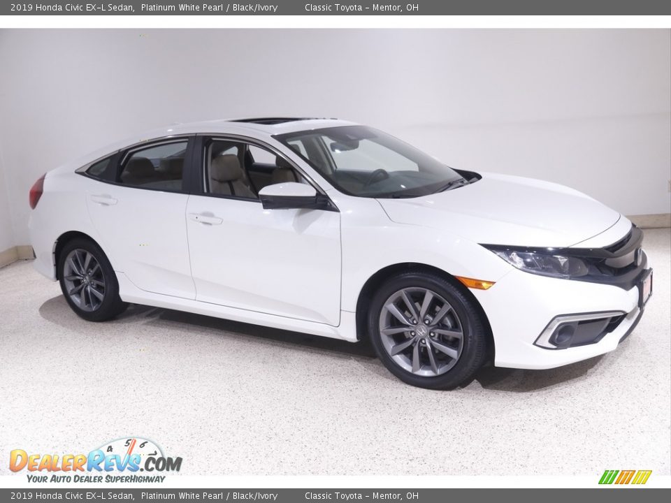 2019 Honda Civic EX-L Sedan Platinum White Pearl / Black/Ivory Photo #1