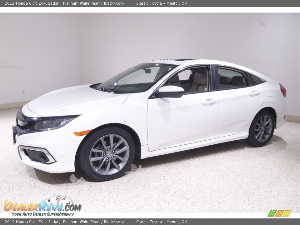 2019 Honda Civic EX-L Sedan Platinum White Pearl / Black/Ivory Photo #3