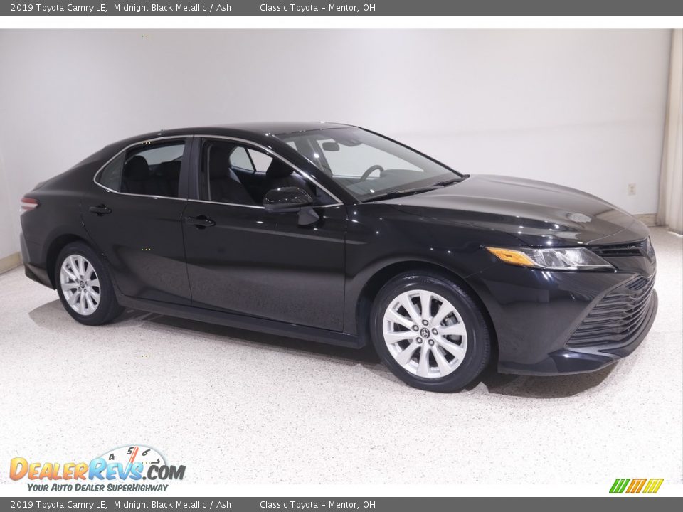 2019 Toyota Camry LE Midnight Black Metallic / Ash Photo #1
