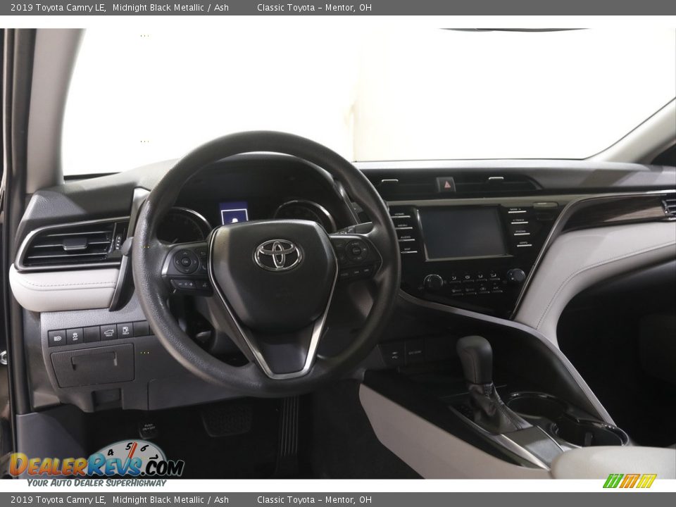 2019 Toyota Camry LE Midnight Black Metallic / Ash Photo #6