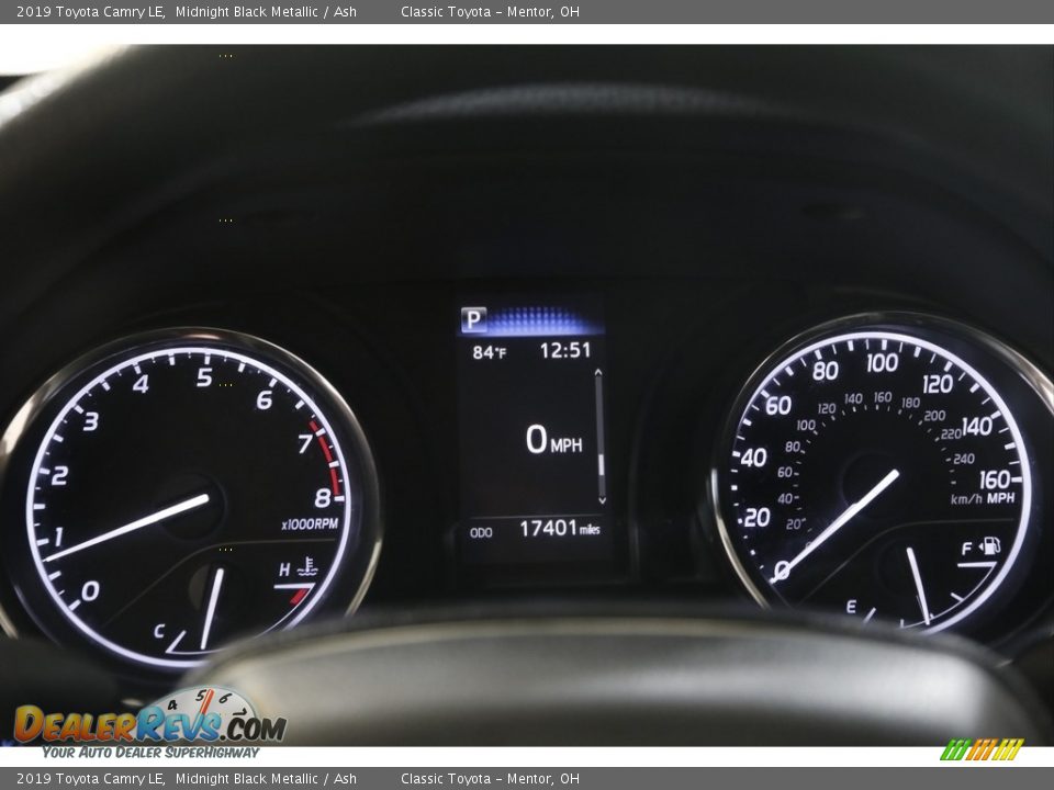 2019 Toyota Camry LE Midnight Black Metallic / Ash Photo #8