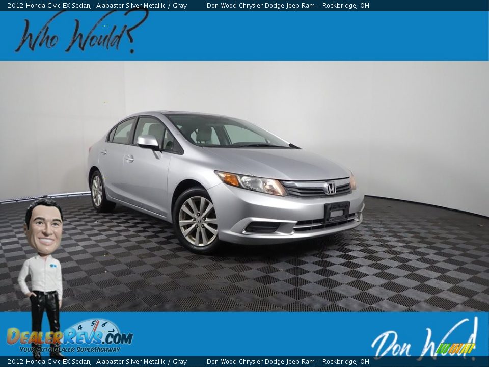 2012 Honda Civic EX Sedan Alabaster Silver Metallic / Gray Photo #1