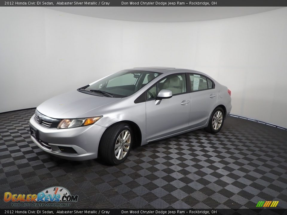 2012 Honda Civic EX Sedan Alabaster Silver Metallic / Gray Photo #3