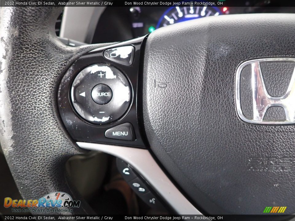 2012 Honda Civic EX Sedan Alabaster Silver Metallic / Gray Photo #15