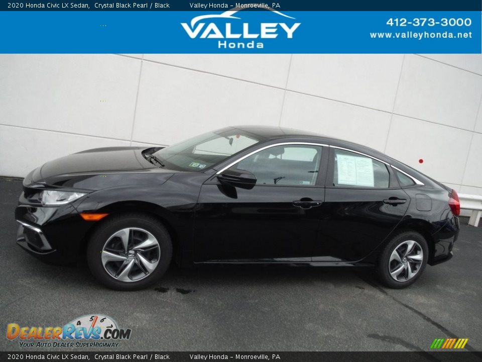 2020 Honda Civic LX Sedan Crystal Black Pearl / Black Photo #2