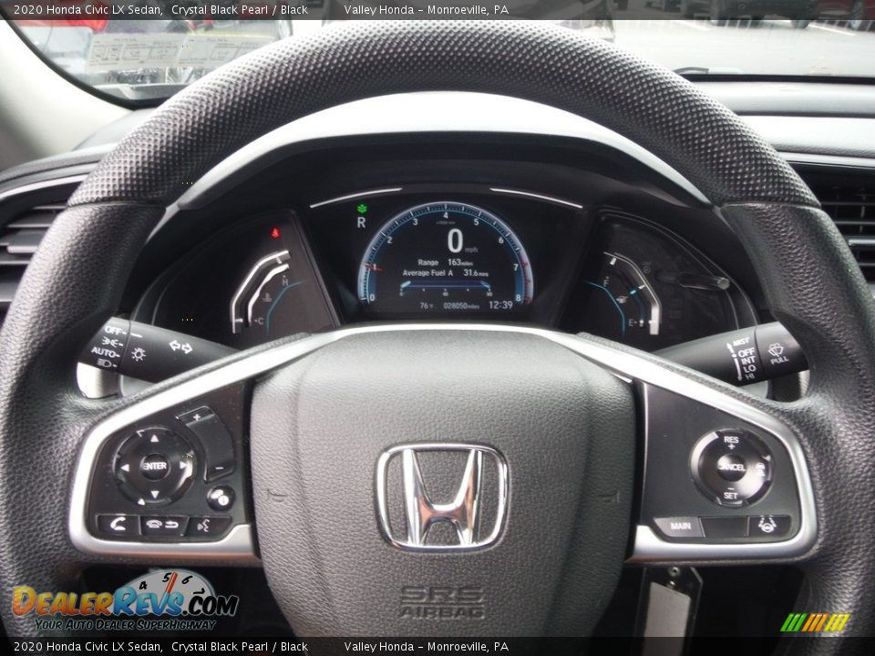 2020 Honda Civic LX Sedan Crystal Black Pearl / Black Photo #17
