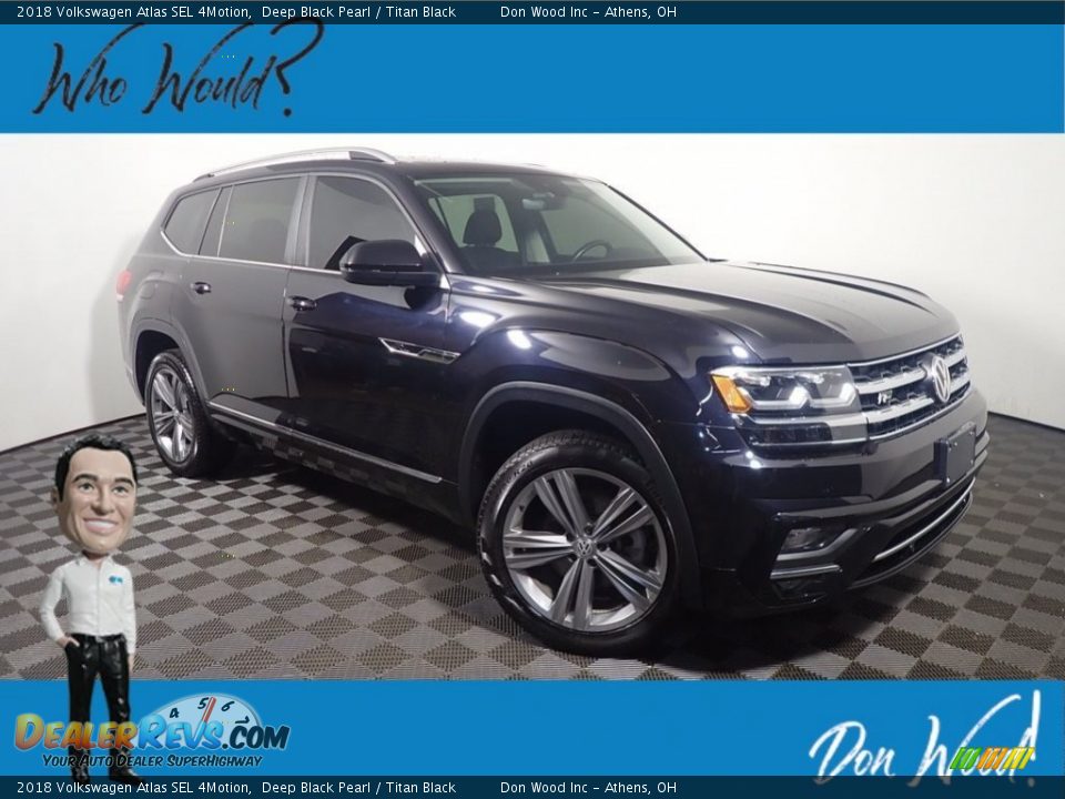 2018 Volkswagen Atlas SEL 4Motion Deep Black Pearl / Titan Black Photo #1