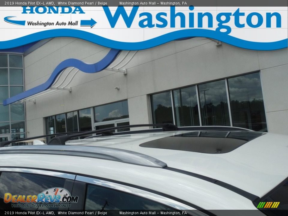 2019 Honda Pilot EX-L AWD White Diamond Pearl / Beige Photo #3