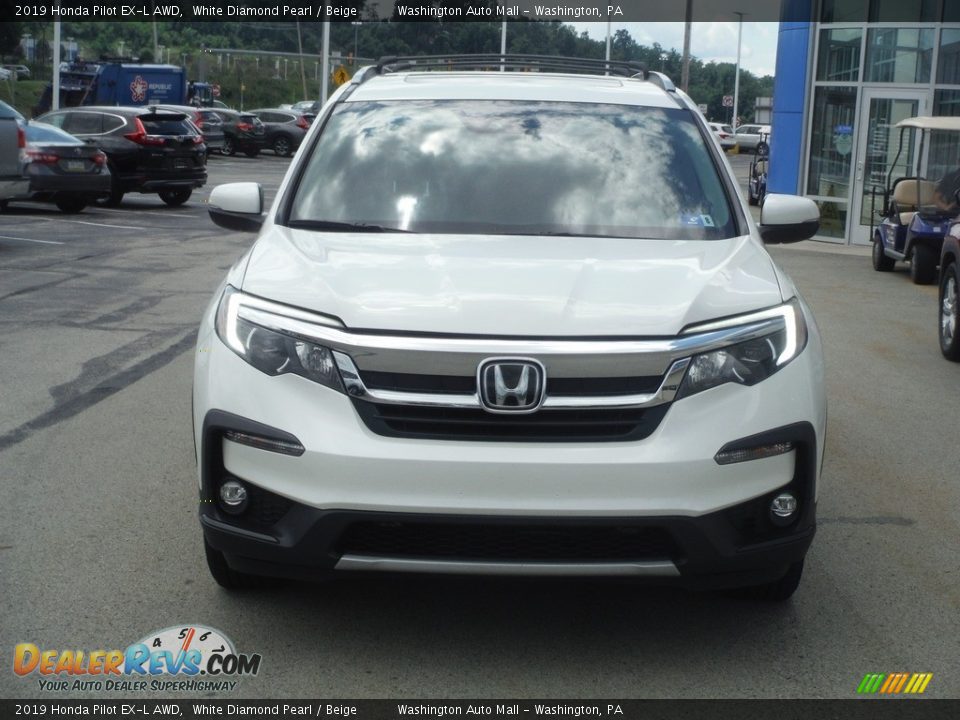2019 Honda Pilot EX-L AWD White Diamond Pearl / Beige Photo #5