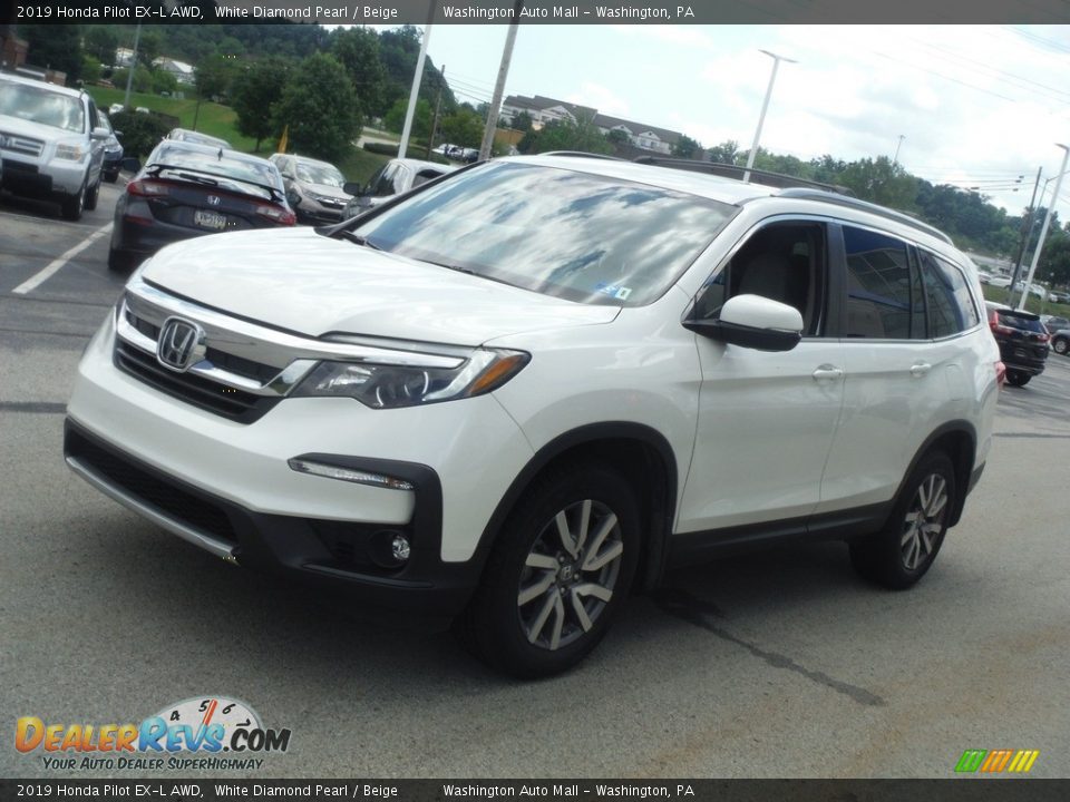 2019 Honda Pilot EX-L AWD White Diamond Pearl / Beige Photo #6