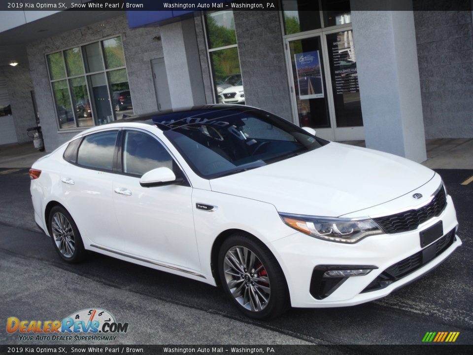 2019 Kia Optima SX Snow White Pearl / Brown Photo #1