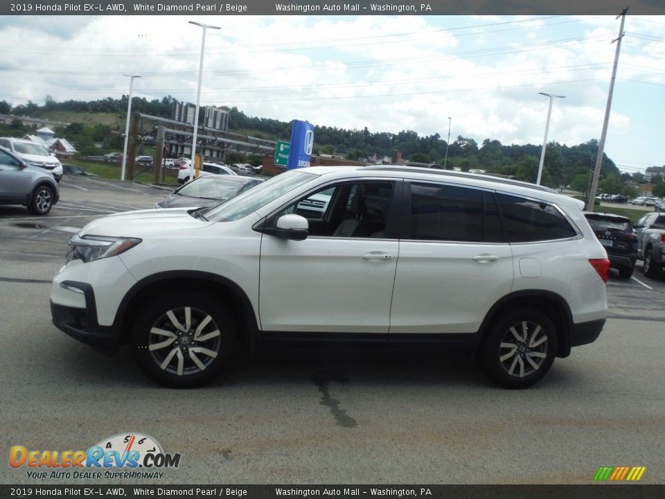 2019 Honda Pilot EX-L AWD White Diamond Pearl / Beige Photo #7