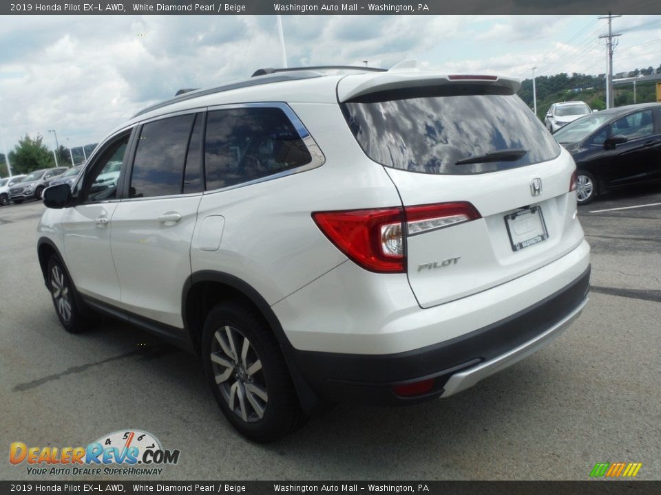 2019 Honda Pilot EX-L AWD White Diamond Pearl / Beige Photo #8