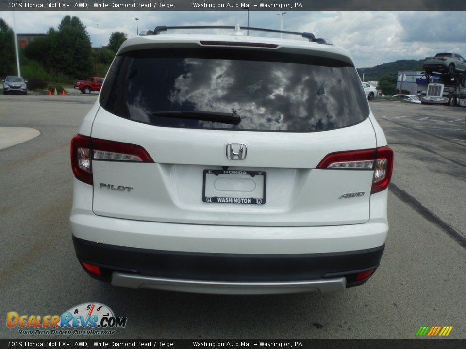 2019 Honda Pilot EX-L AWD White Diamond Pearl / Beige Photo #9